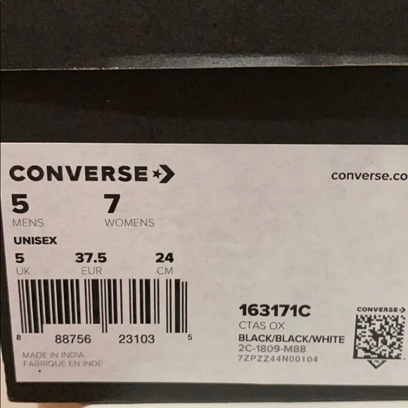 Converse Low Top Patent Leather Black W AUTHENTIC - Picture 8 of 8